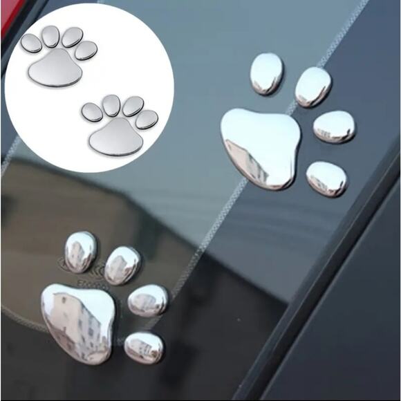 2PCS/Set 3D Cool Paw Print Car Stickers Dog & Cat Footprint Decals - Picture 4 of 10